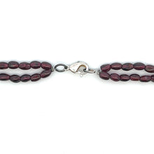 Natural Garnet with Pearl Oval  Plain Gemstone Necklace