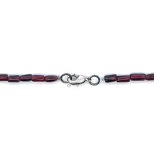 Natural Garnet with Pearl Plain Round Gemstone Necklace