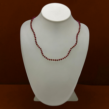 Natural Genuine Ruby | 925 Sterling Silver | Faceted Rondelle Beaded Necklace | 3.5mm | Burgundy Red | VVS1 Clarity