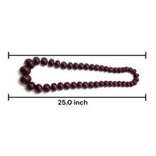 Natural Genuine Ruby Matinee Style Necklace | 16–23mm Smooth Rondelle Beads 45 Pieces 2100.25 Carats | Crimson Red VVS