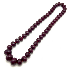 Natural Genuine Ruby Matinee Style Necklace | 16–23mm Smooth Rondelle Beads 45 Pieces 2100.25 Carats | Crimson Red VVS