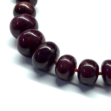Natural Genuine Ruby Matinee Style Necklace | 16–23mm Smooth Rondelle Beads 45 Pieces 2100.25 Carats | Crimson Red VVS
