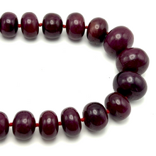 Natural Genuine Ruby Matinee Style Necklace | 16–23mm Smooth Rondelle Beads 45 Pieces 2100.25 Carats | Crimson Red VVS