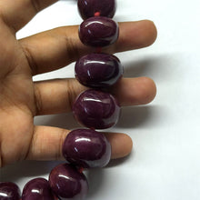 Natural Genuine Ruby Matinee Style Necklace | 16–23mm Smooth Rondelle Beads 45 Pieces 2100.25 Carats | Crimson Red VVS