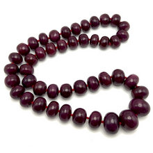 Natural Genuine Ruby Matinee Style Necklace | 16–23mm Smooth Rondelle Beads 45 Pieces 2100.25 Carats | Crimson Red VVS