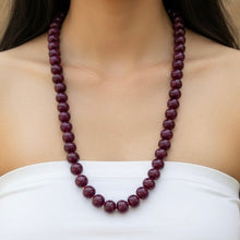 Natural Ruby Couture Necklace Statement Rondelle 14-15mm Plain Cut VVS Clarity Crimson Color Gemstone Jewelry For Prosperity, Recognition & Protection