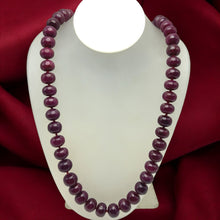 Natural Genuine Ruby Necklace | Smooth 14-15mm Rondelle Beads 56 Pieces 1352.35 Carats | Deep Crimson Red VVS Quality