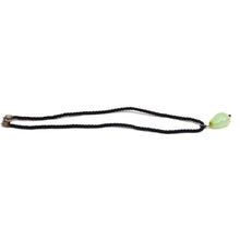 Natural Green Chalcedony Gemstone Pendant 29mm Tumble Shape with Black Twisted Cord Necklace Improve Memory Boost