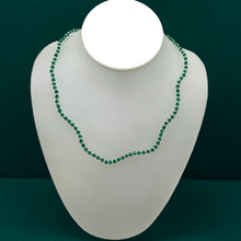 Natural Green Onyx | 925 Sterling Silver | Faceted Rondelle Beaded Necklace | 4mm | VVS1 Clarity | 18 Inch Strand