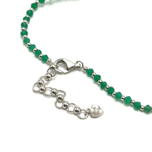 Natural Green Onyx | 925 Sterling Silver | Faceted Rondelle Beaded Necklace | 4mm | VVS1 Clarity | 18 Inch Strand