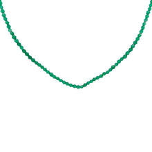 Natural Green Onyx Hexagon Facet Cut Semiprecious Necklace
