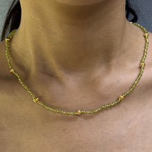 Natural Green Peridot | 925 Sterling Silver | Faceted Rondelle Beaded Necklace | 4mm | VVS1 Clarity | 18 Inch Strand
