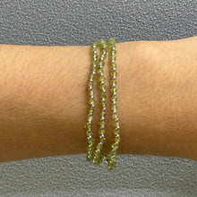 Natural Green Peridot | 925 Sterling Silver | Faceted Rondelle Beaded Necklace | 3mm | VVS1 Clarity | 18 Inch Strand