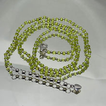 Natural Green Peridot | 925 Sterling Silver | Faceted Rondelle Beaded Necklace | 3mm | VVS1 Clarity | 18 Inch Strand