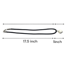 Natural Howlite Gemstone 16mm Ball With Handcrafted Black Twisted Cord Pendant Necklace Believed To Support Stress