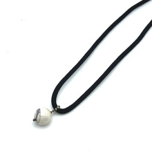 Natural Howlite Gemstone 16mm Ball With Handcrafted Black Twisted Cord Pendant Necklace Believed To Support Stress