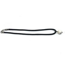 Natural Howlite Gemstone 16mm Ball With Handcrafted Black Twisted Cord Pendant Necklace Believed To Support Stress