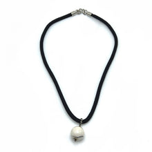 Natural Howlite Gemstone 16mm Ball With Handcrafted Black Twisted Cord Pendant Necklace Believed To Support Stress