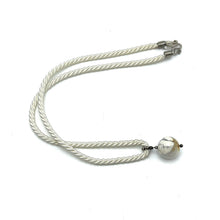 Natural Howlite Gemstone Ball 16mm With White Twisted Cord Pendant Necklace Linked To Peaceful Energy And Emotional