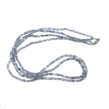 Natural Iolite Rondelle Facet Beads Twisted Necklace