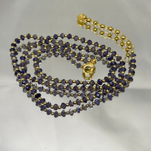 Natural Iolite | 925 Sterling Silver | Faceted Rondelle Beaded Necklace | 4mm | Violet Blue | VVS1 Clarity | 18 Inch