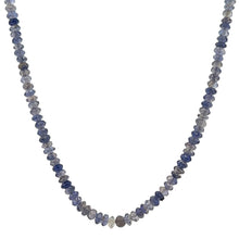 Natural Iolite Necklace | Rondelle 3.5mm Faceted Cut Gemstone Beads | 15.3 Inch Handcrafted Jewelry - Necklace