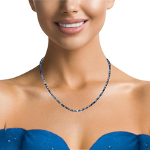 Natural Iolite Necklace | Rondelle 3.5mm Faceted Cut Gemstone Beads | 15.3 Inch Handcrafted Jewelry - Necklace