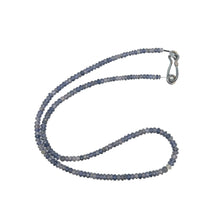 Natural Iolite Necklace | Rondelle 3.5mm Faceted Cut Gemstone Beads | 15.3 Inch Handcrafted Jewelry - Necklace