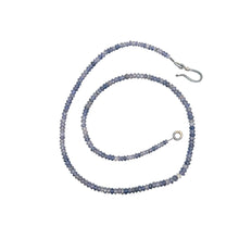 Natural Iolite Necklace | Rondelle 3.5mm Faceted Cut Gemstone Beads | 15.3 Inch Handcrafted Jewelry - Necklace