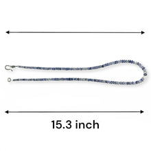 Natural Iolite Necklace | Rondelle 3.5mm Faceted Cut Gemstone Beads | 15.3 Inch Handcrafted Jewelry - Necklace
