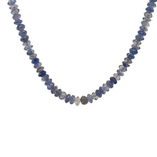 Natural Iolite Necklace | Rondelle 3.5mm Faceted Cut Gemstone Beads | 15.3 Inch Handcrafted Jewelry - Necklace
