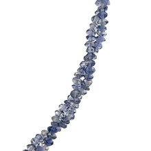 Natural Iolite Twisted Necklace | Rondelle 3mm Hand Faceted Cut Gemstone Beads | 17.4 Inch Gemstone Jewelry - Necklace