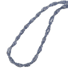 Natural Iolite Twisted Necklace | Rondelle 3mm Hand Faceted Cut Gemstone Beads | 17.4 Inch Gemstone Jewelry - Necklace