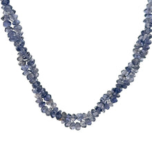 Natural Iolite Twisted Necklace | Rondelle 3mm Hand Faceted Cut Gemstone Beads | 17.4 Inch Gemstone Jewelry - Necklace