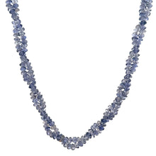 Natural Iolite Twisted Necklace | Rondelle 3mm Hand Faceted Cut Gemstone Beads | 17.4 Inch Gemstone Jewelry - Necklace