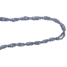 Natural Iolite Twisted Necklace | Rondelle 3mm Hand Faceted Cut Gemstone Beads | 17.4 Inch Gemstone Jewelry - Necklace