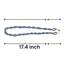 Natural Iolite Twisted Necklace | Rondelle 3mm Hand Faceted Cut Gemstone Beads | 17.4 Inch Gemstone Jewelry - Necklace