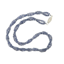 Natural Iolite Twisted Necklace | Rondelle 3mm Hand Faceted Cut Gemstone Beads | 17.4 Inch Gemstone Jewelry - Necklace