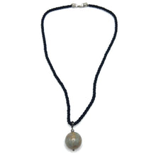 Natural Jasper Ball Gemstone 20mm With Black Twisted Cord Pendant Necklace Known For Strength Protection And Earth