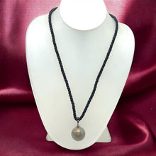 Natural Jasper Ball Gemstone 20mm With Black Twisted Cord Pendant Necklace Known For Strength Protection And Earth