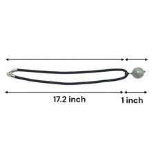 Natural Jasper Ball Gemstone 20mm With Dark Twisted Cord Pendant Necklace Associated With Stability And Earth