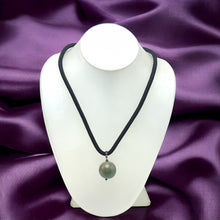 Natural Jasper Ball Gemstone 20mm Ball with Handcrafted Dark Twisted Cord Pendant Necklace - Necklace