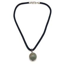 Natural Jasper Ball Gemstone 20mm Ball with Handcrafted Dark Twisted Cord Pendant Necklace - Necklace