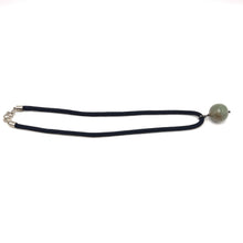Natural Jasper Ball Gemstone 20mm Ball with Handcrafted Dark Twisted Cord Pendant Necklace - Necklace