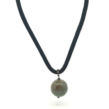 Natural Jasper Ball Gemstone 20mm Ball with Handcrafted Dark Twisted Cord Pendant Necklace - Necklace