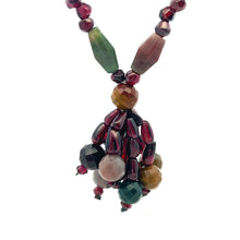 Natural Jasper Balloon & Garnet Gemstone Necklace Jewelry