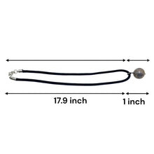 Natural Jasper Gemstone 20mm Ball Black Twisted Cord Pendant Necklace for grounding stability - Necklace