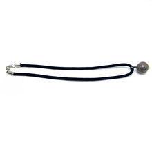 Natural Jasper Gemstone 20mm Ball Black Twisted Cord Pendant Necklace for grounding stability - Necklace