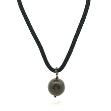 Natural Jasper Gemstone 20mm Ball Dark Twisted Cord Pendant Necklace for protective energy - Necklace