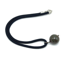 Natural Jasper Gemstone 20mm Ball Dark Twisted Cord Pendant Necklace for protective energy - Necklace